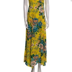Diane Von Furstenberg Yellow Floral Maxi Dress